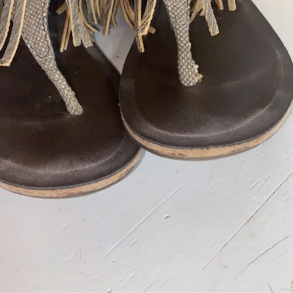 Naughty Monkey Brown Fringe Sandals 10 - Picture 11 of 16